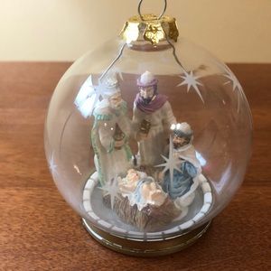 VTG House‎ of Lloyd 1994 Nativity Scene Glass Ornament Starburst Jesus 3 Kings